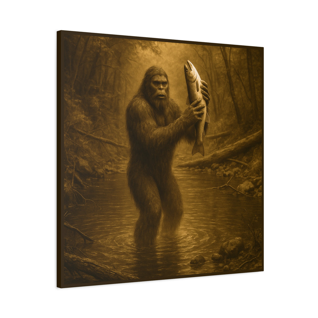 Fishin' with Squatch Matte Canvas Wall Art