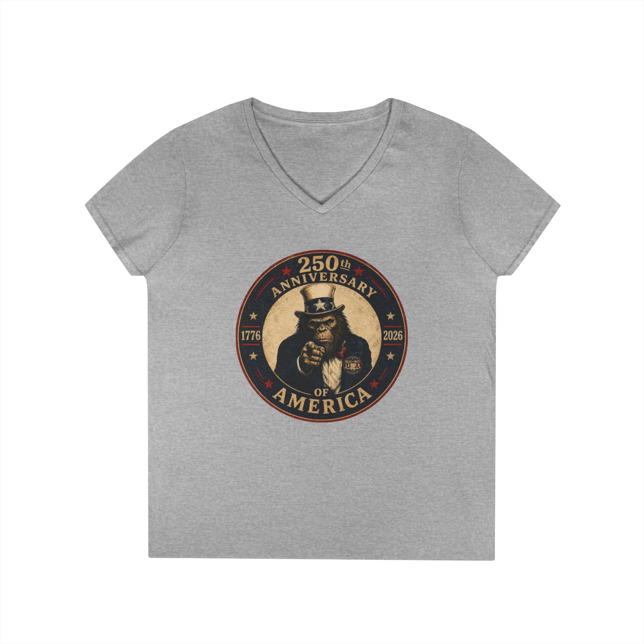 Limited Edition: Uncle Squatch 250th USA Anniversary Ladies' V-Neck T-Shirt
