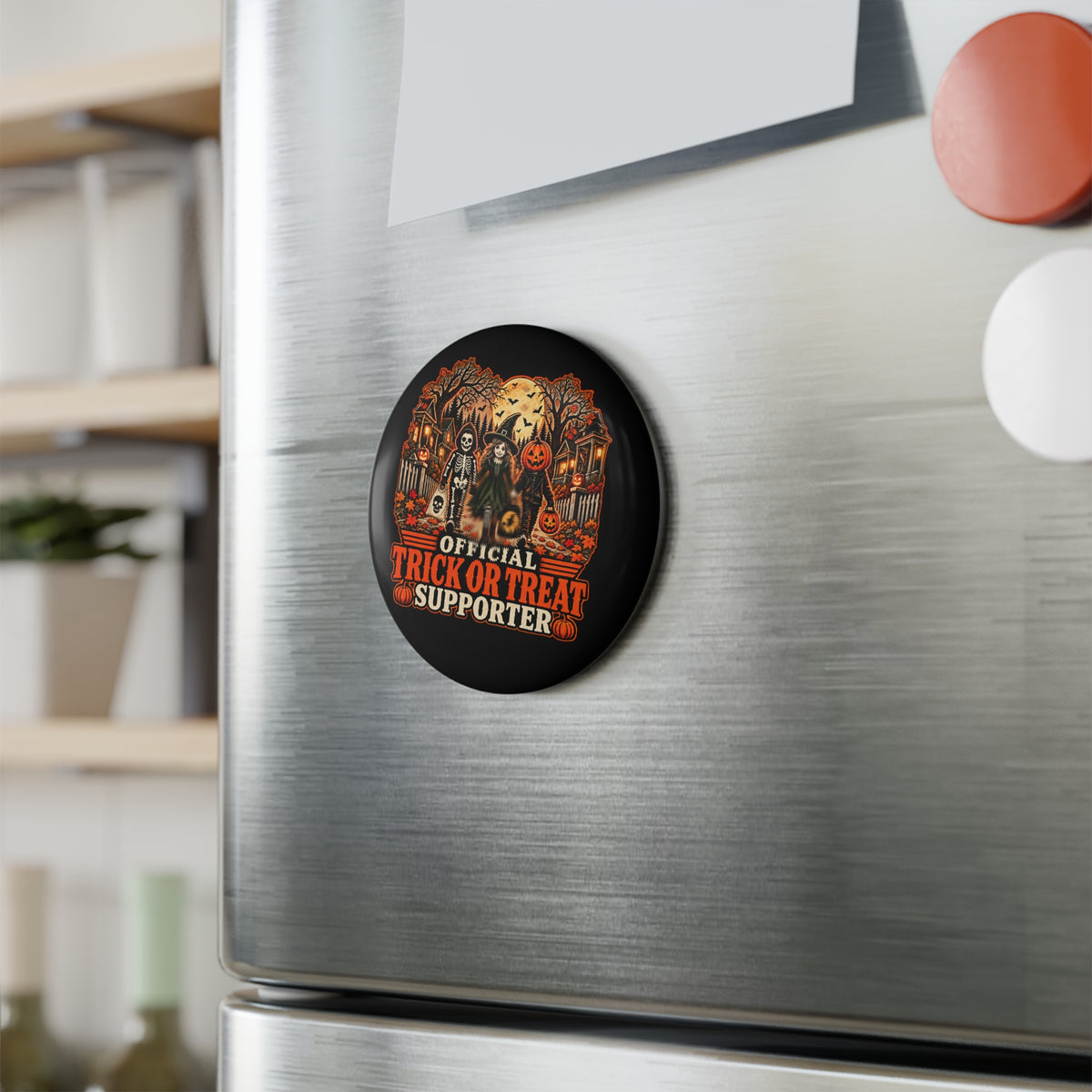 Trick or Treat Supporter Halloween Button Magnet