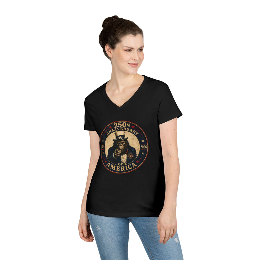 Limited Edition: Uncle Squatch 250th USA Anniversary Ladies' V-Neck T-Shirt