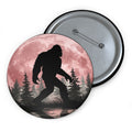 Bigfoot Night Walk Round Pin Button