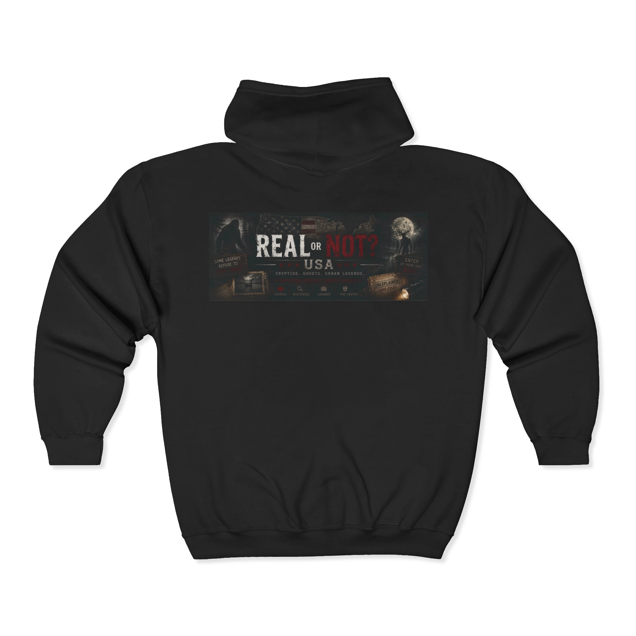 Official Real or Not? USA Full‑Zip Hooded Sweatshirt