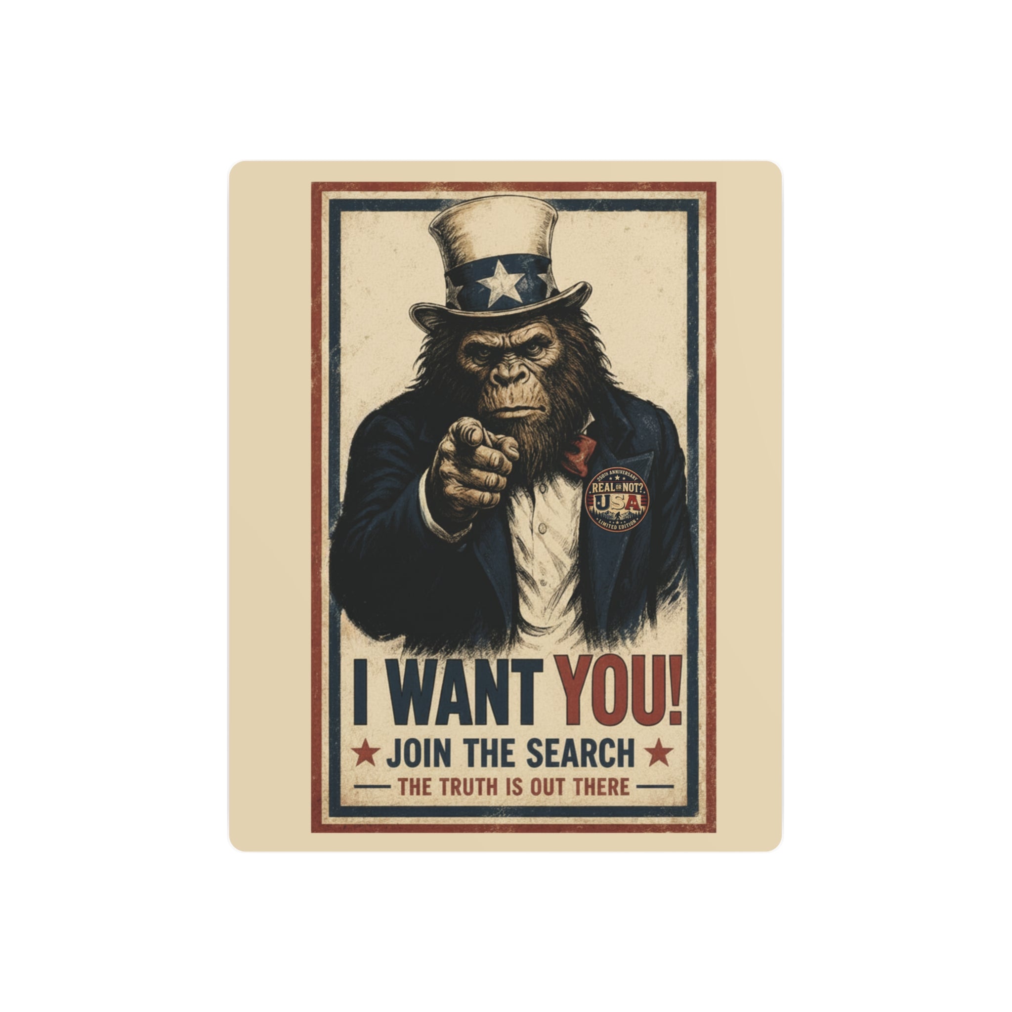 Uncle Squatch - "I WANT YOU!" Vintage Recruiting Metal Sign