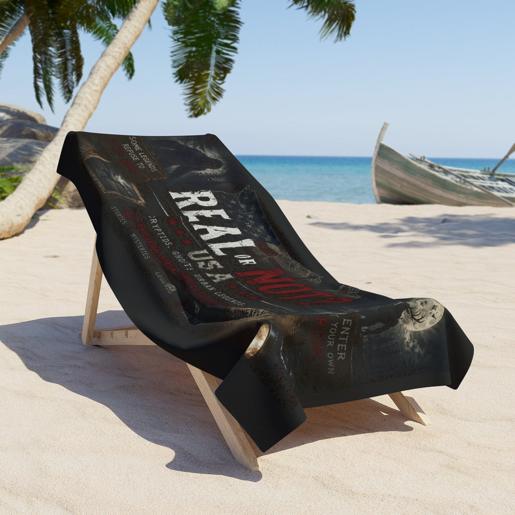 Real or Not? USA Beach Towel — Paranormal Urban Legends Design