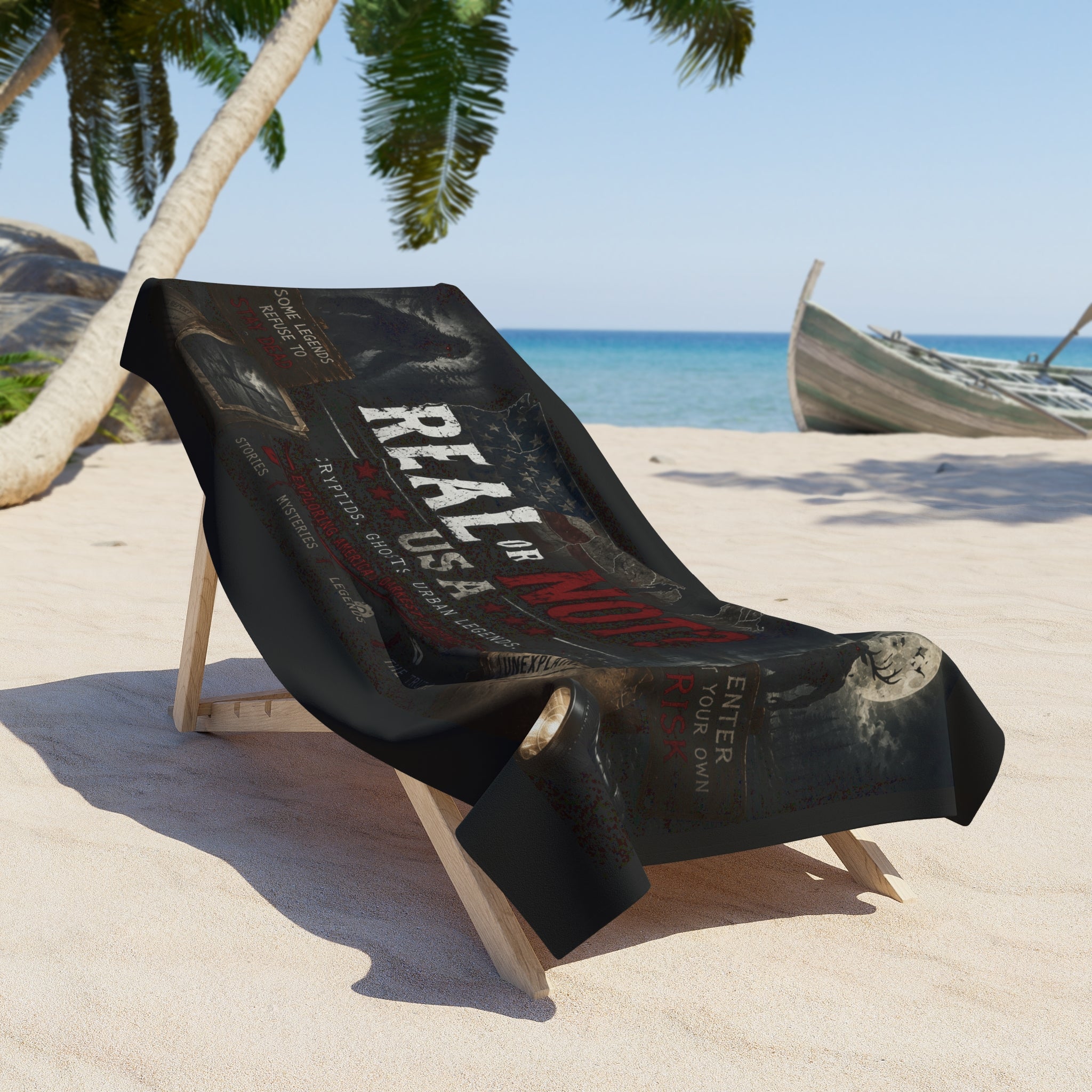 Real or Not? USA Beach Towel — Paranormal Urban Legends Design