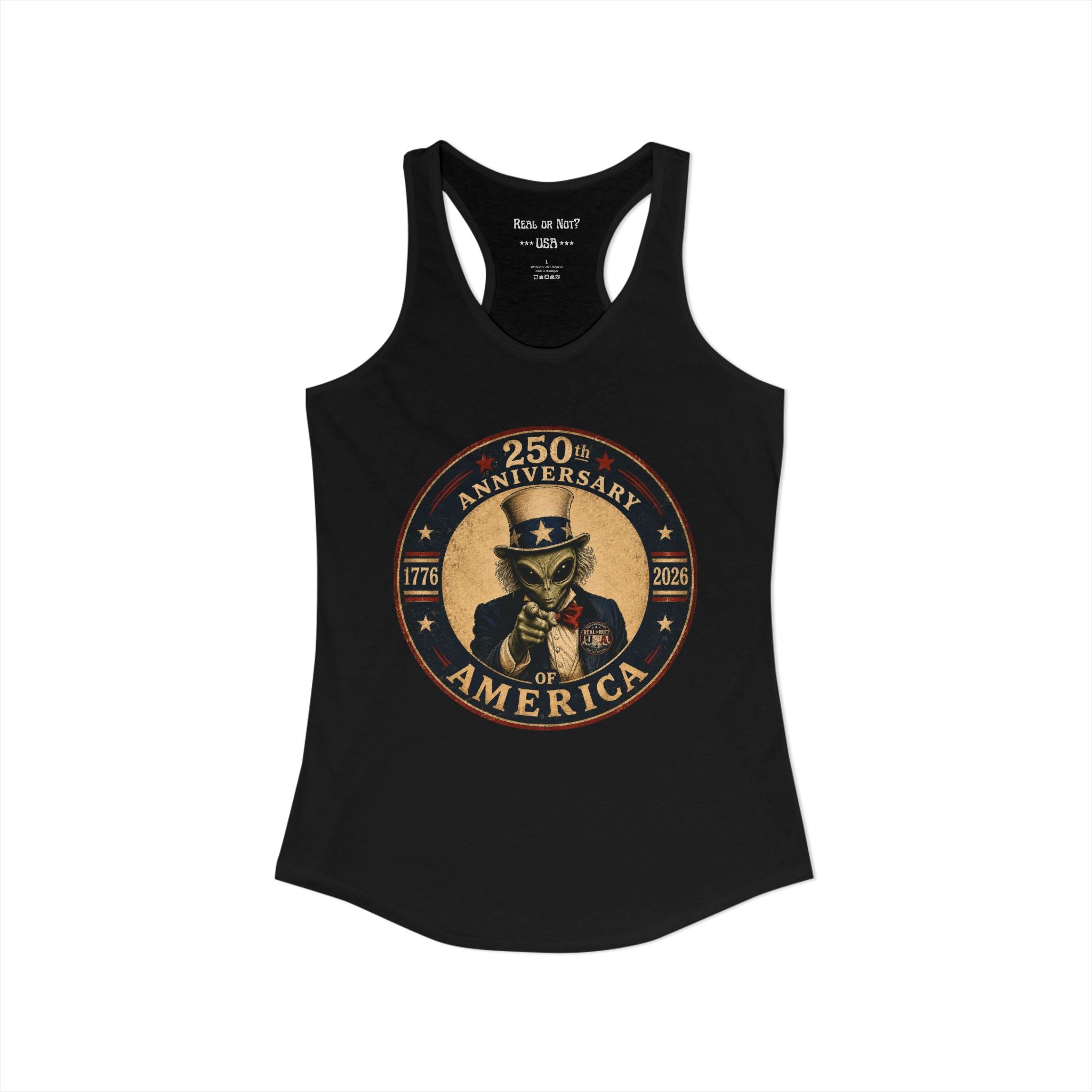 Limited Edition: Uncle Alien 250th USA Anniversary Ladies' Racerback Tank Top