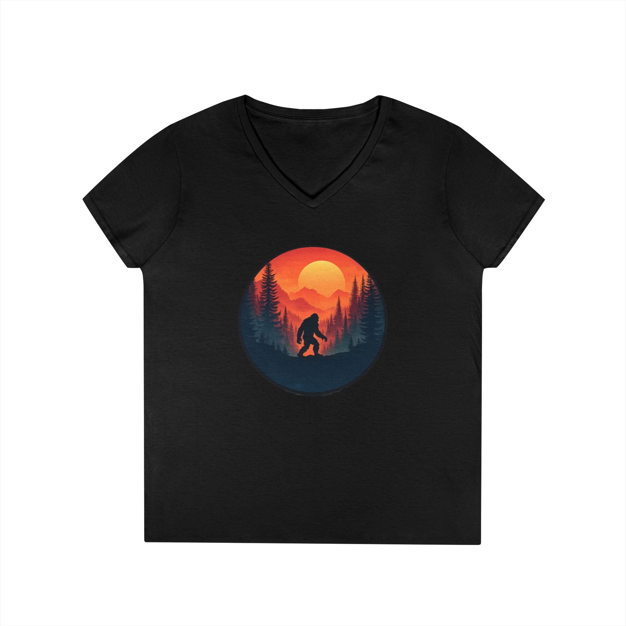 Sasquatch Sunset V-Neck Tee — Women’s Tee
