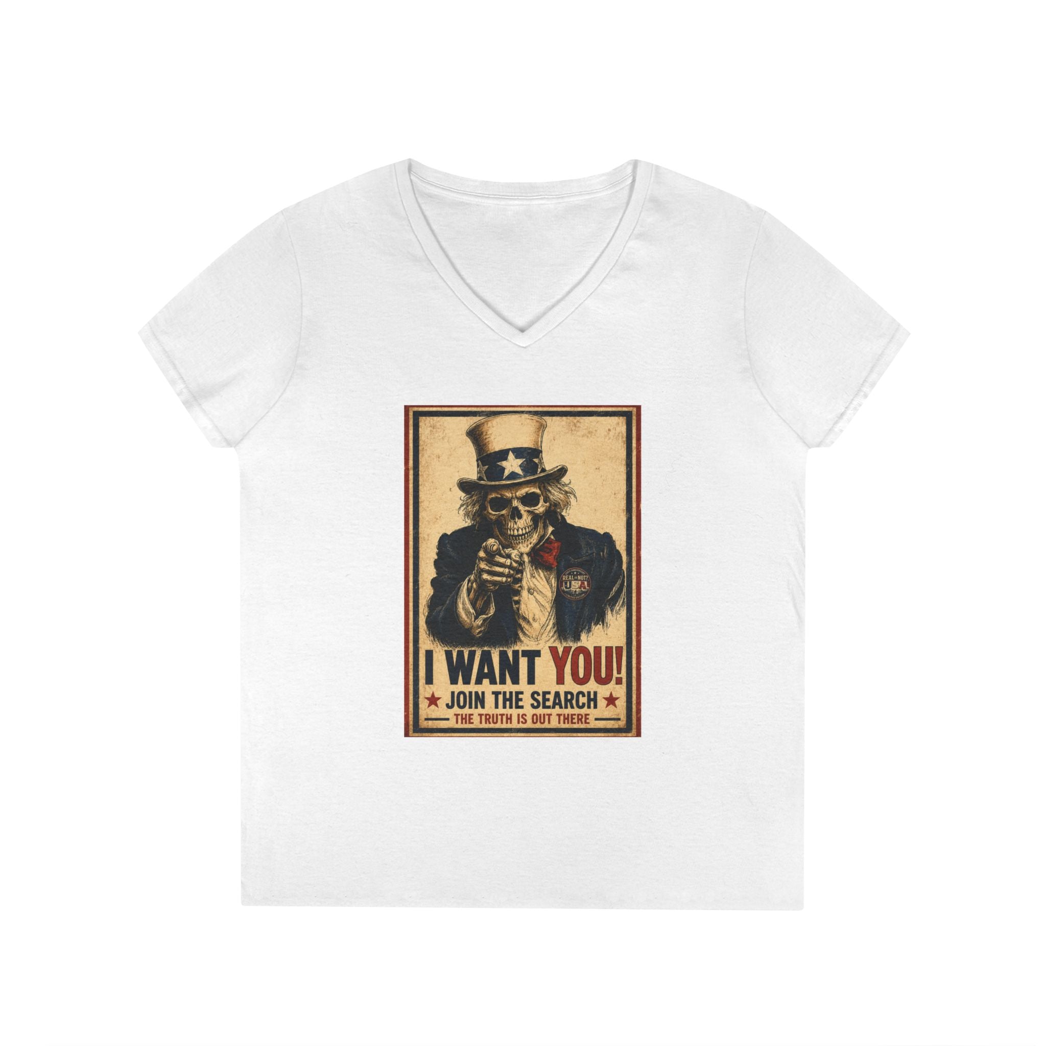 Uncle Sam Skull Limited Edition 250th USA Anniversary Ladies' V-Neck T-Shirt
