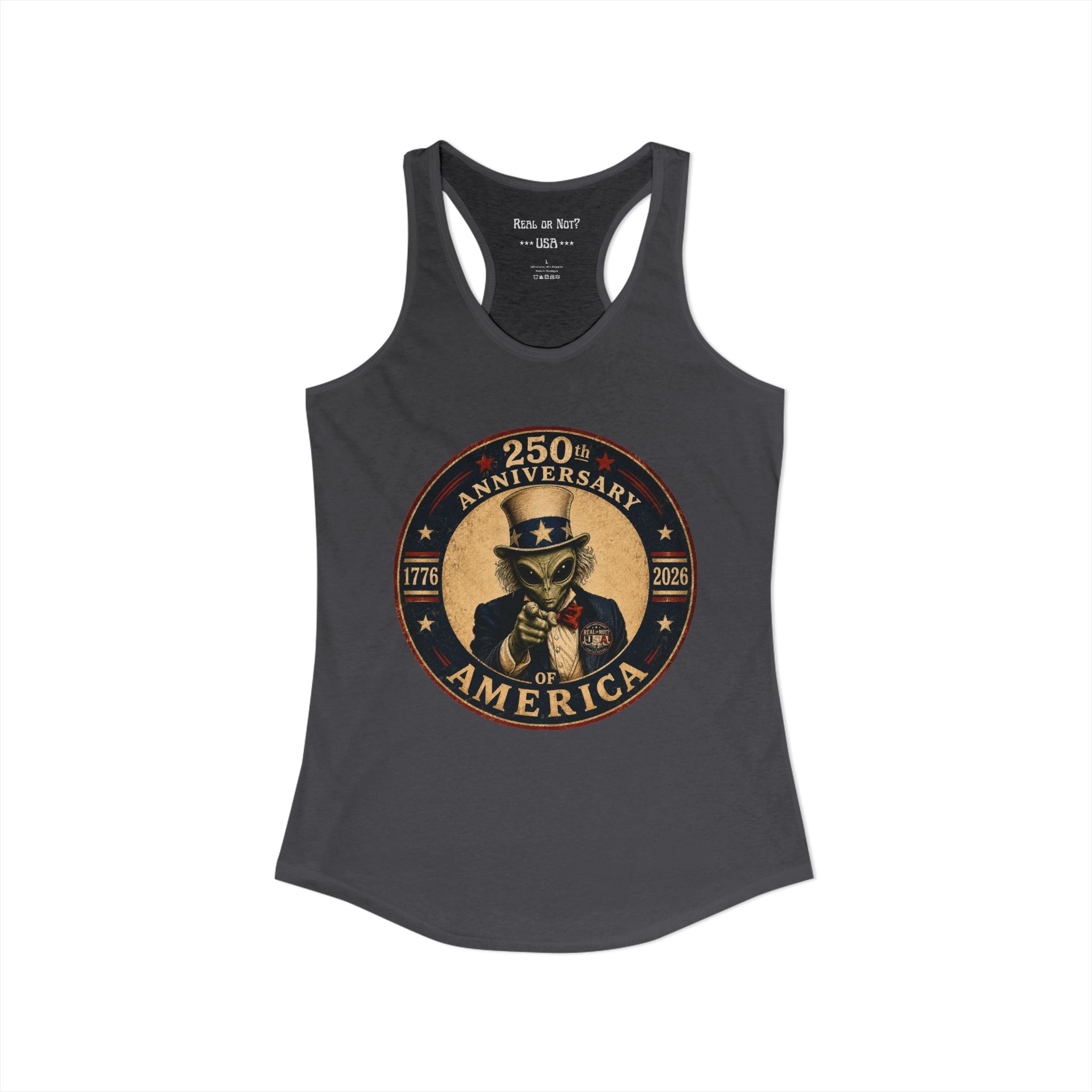 Limited Edition: Uncle Alien 250th USA Anniversary Ladies' Racerback Tank Top