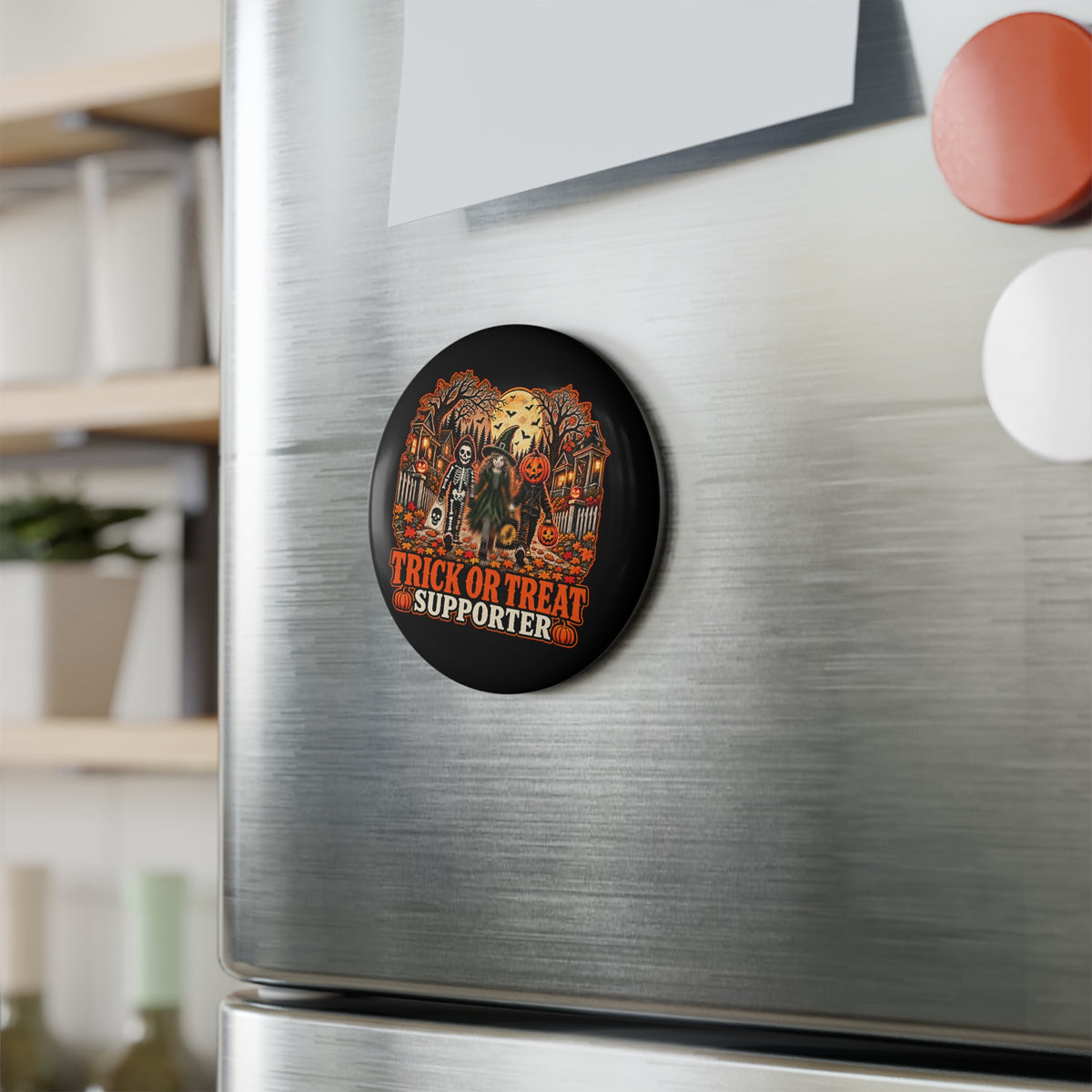 Trick or Treat Supporter Halloween Button Magnet