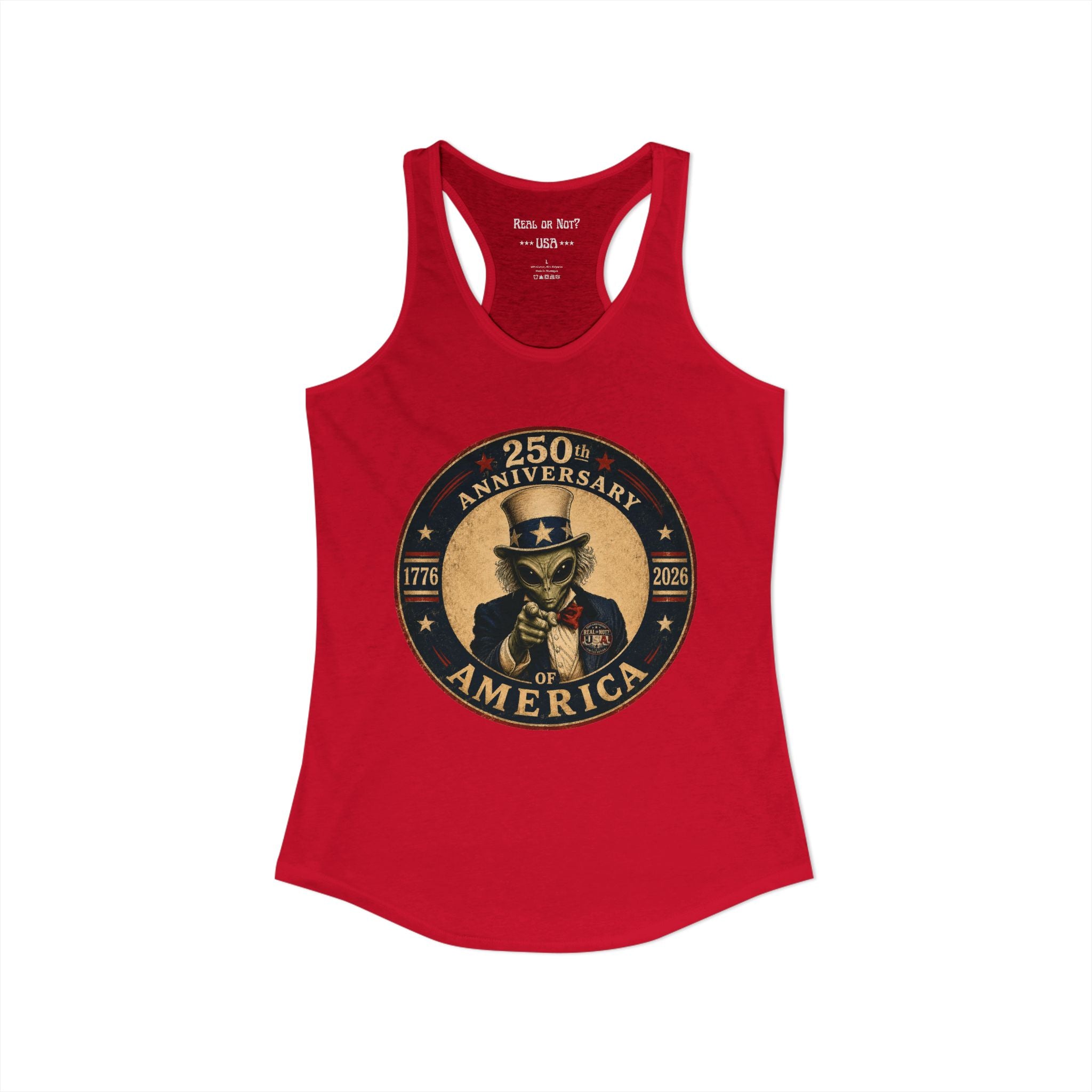 Limited Edition: Uncle Alien 250th USA Anniversary Ladies' Racerback Tank Top