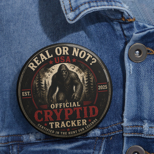 Cryptid Tracker Round Pin Button