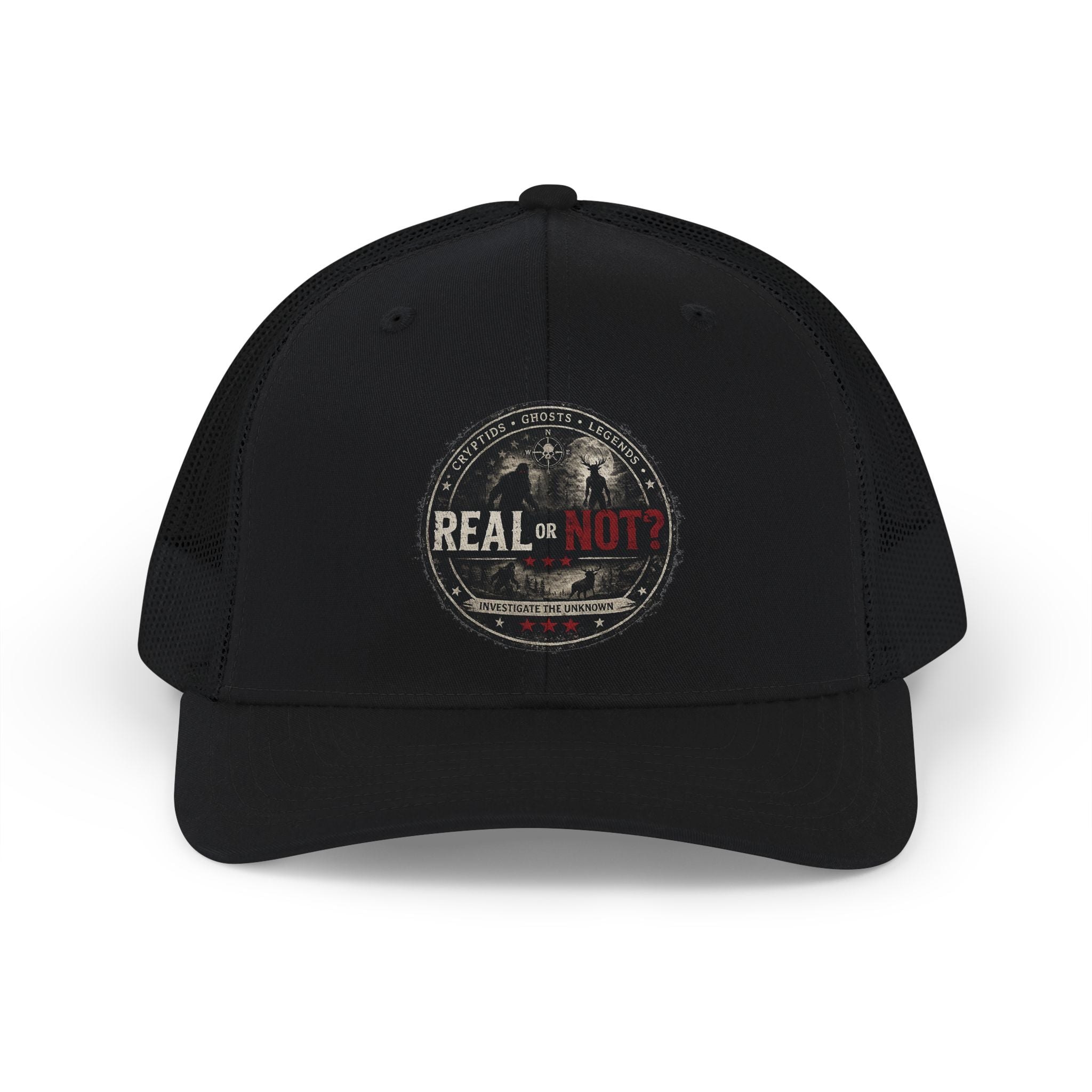 Real or Not? Trucker Hat - Vintage Paranormal Patch Snapback Cap