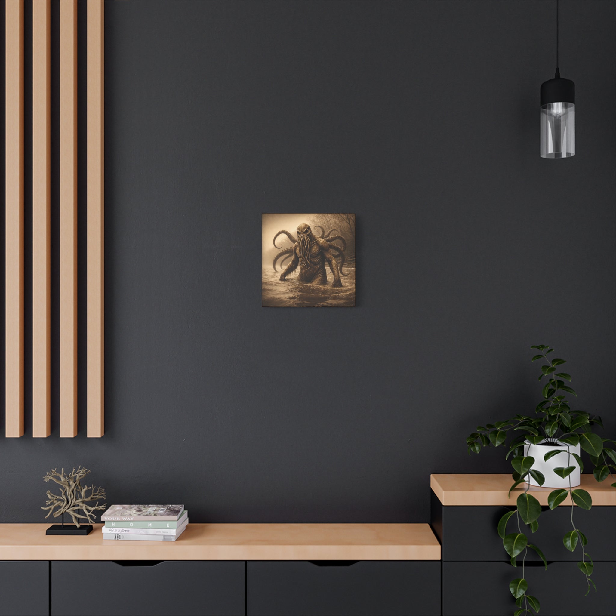 Octo-man Canvas Wall Art – Matte Stretched Horror Decor