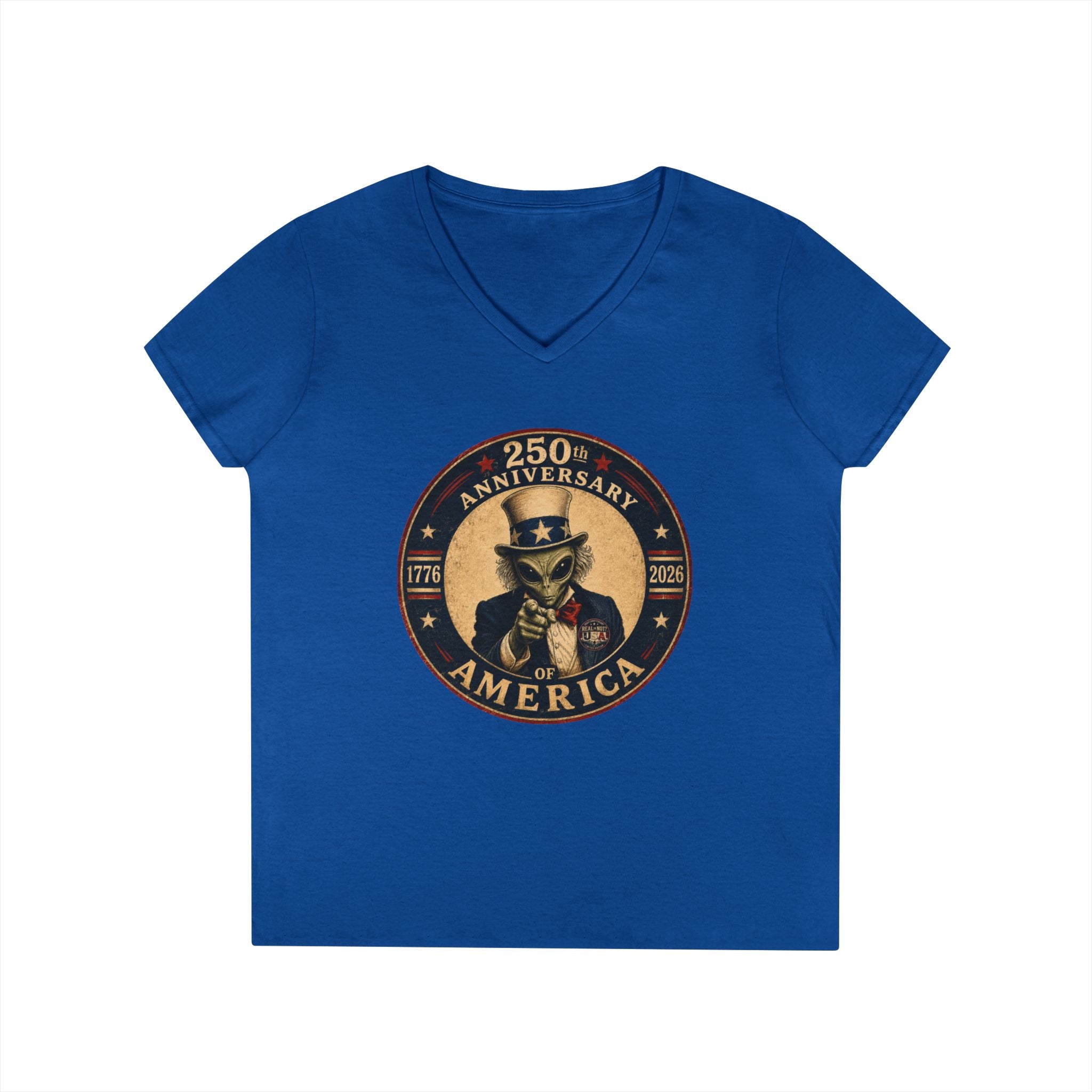Limited Edition: Uncle Alien 250th USA Anniversary Ladies' V-Neck T-Shirt
