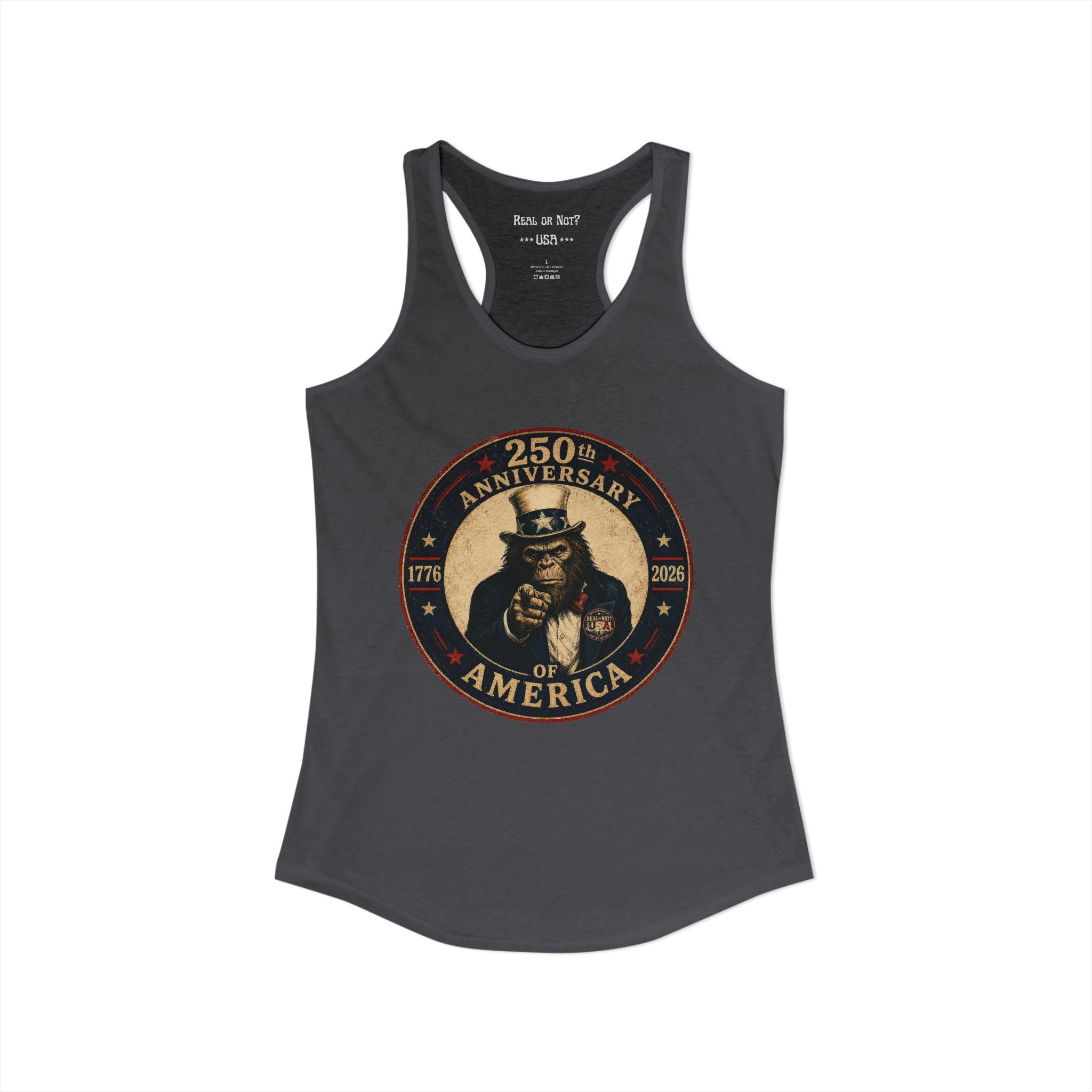 Limited Edition: Uncle Squatch 250th USA Anniversary Ladies' Racerback Tank Top
