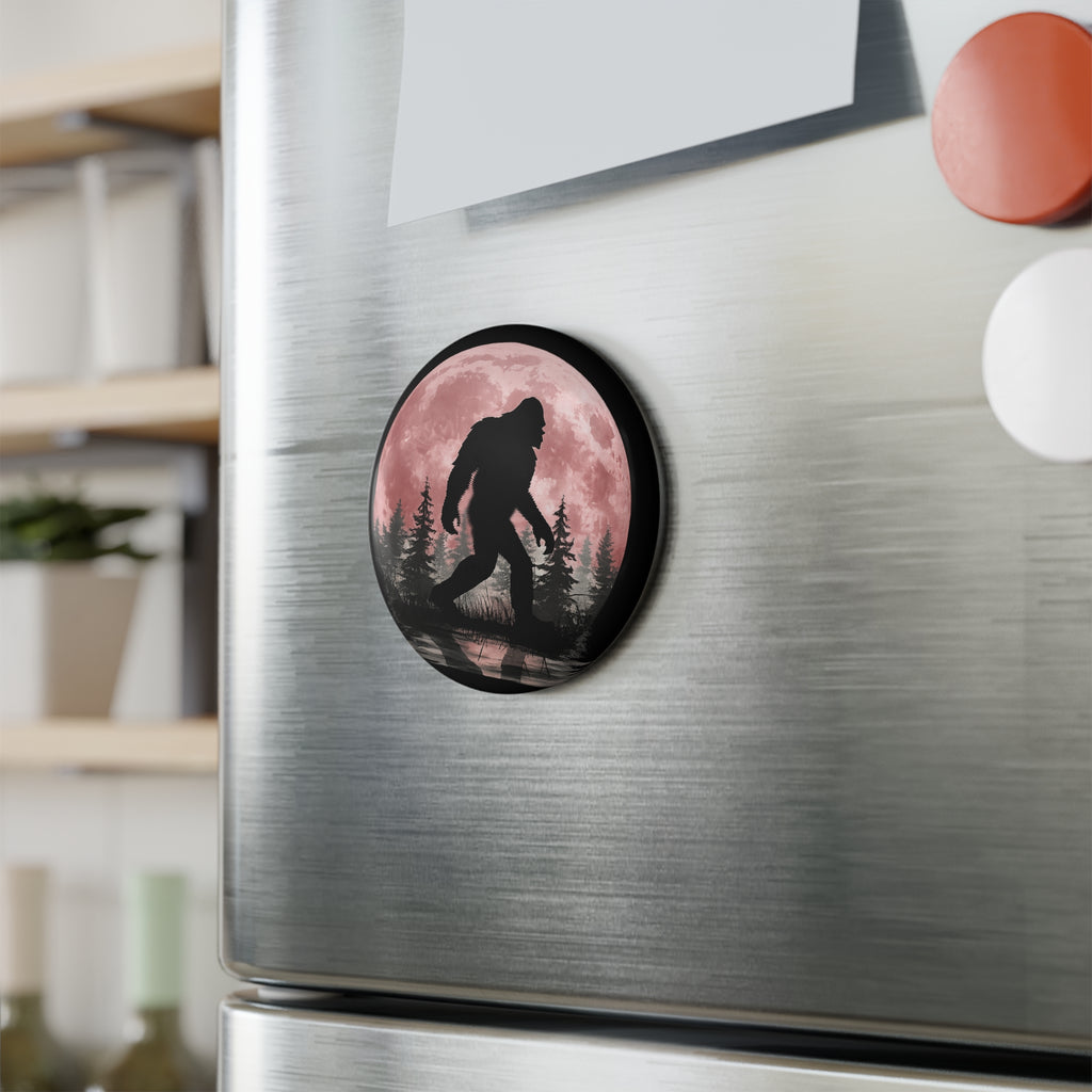 Bigfoot Night Walk Round Magnet