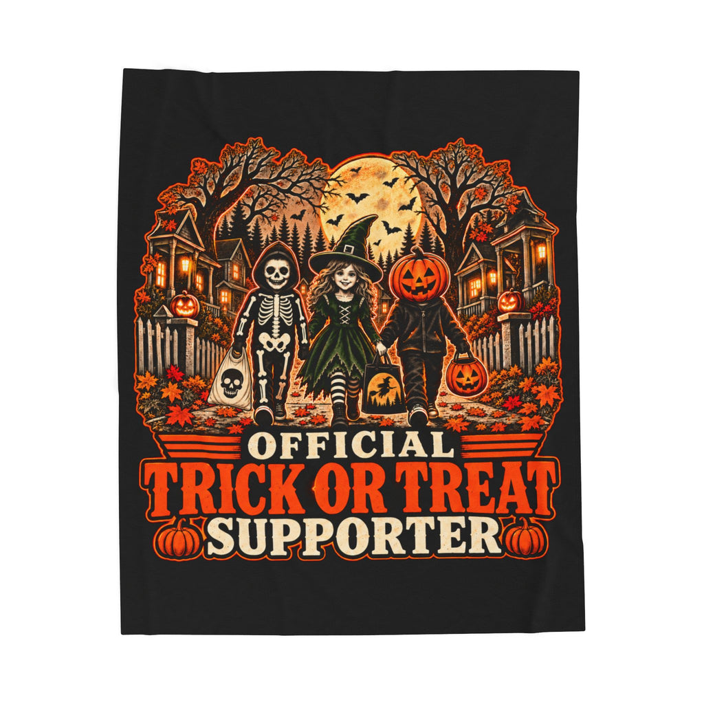 Trick or Treat Supporter Velveteen Plush Blanket