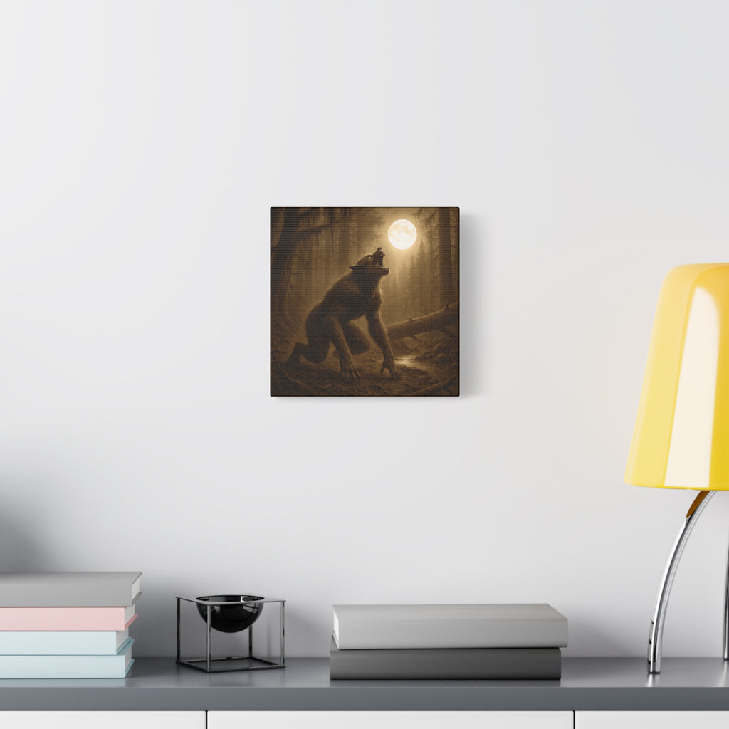 Werewolf Howl at the Moon Matte Canvas Wall Art