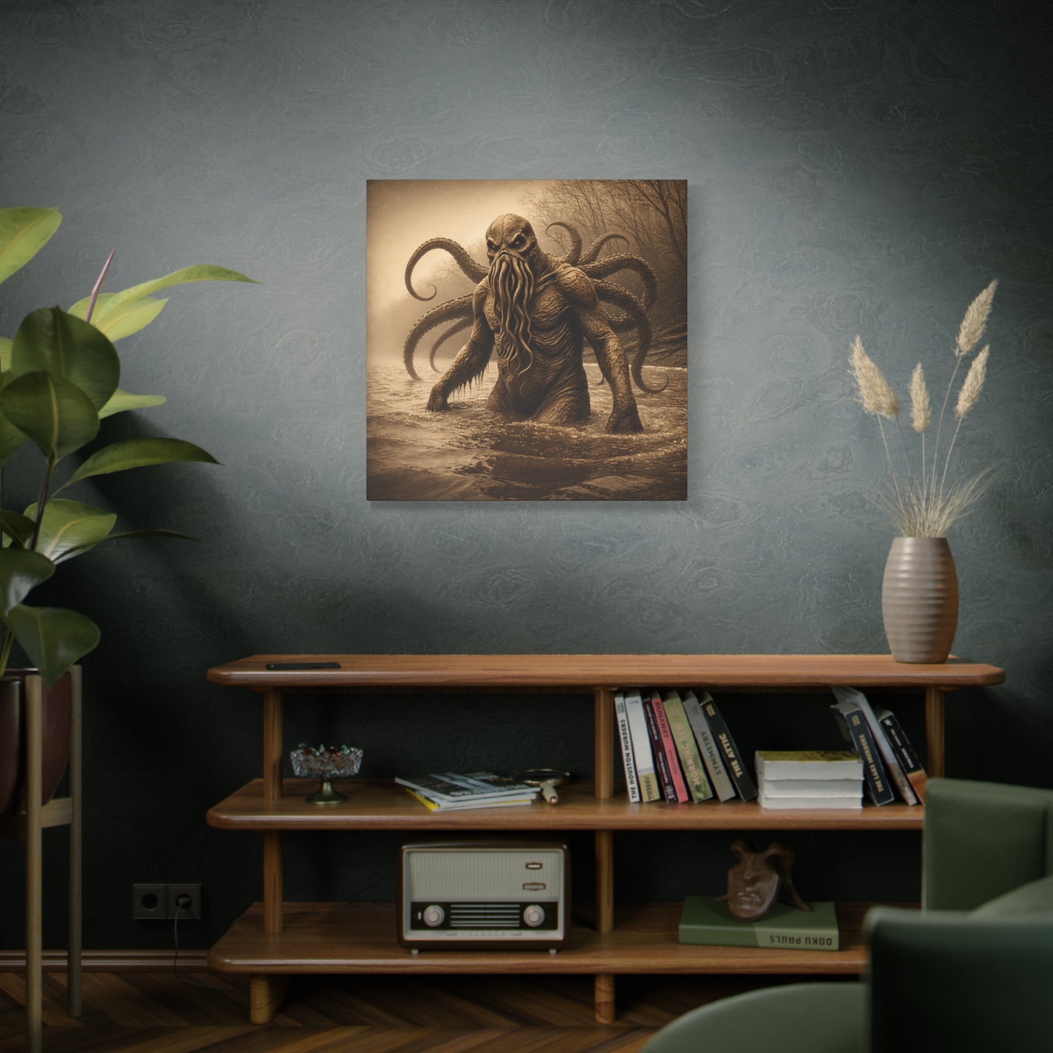 Octo-man Canvas Wall Art – Matte Stretched Horror Decor