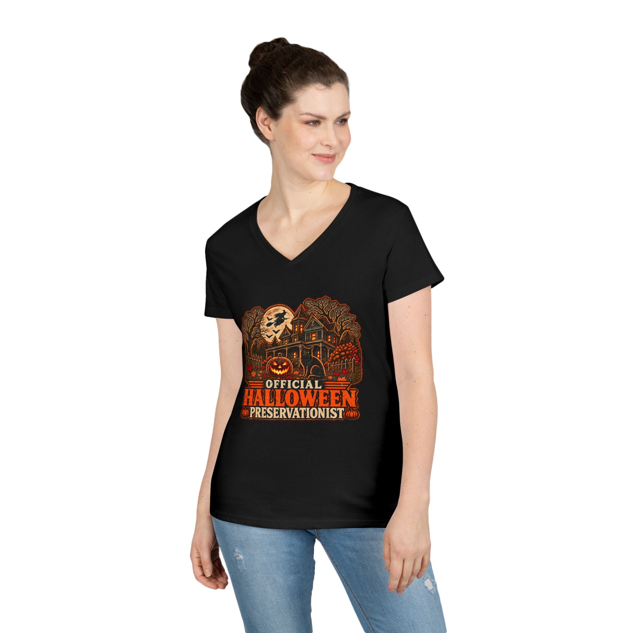 Halloween Preservationist v.2 Ladies V-Neck T-Shirt