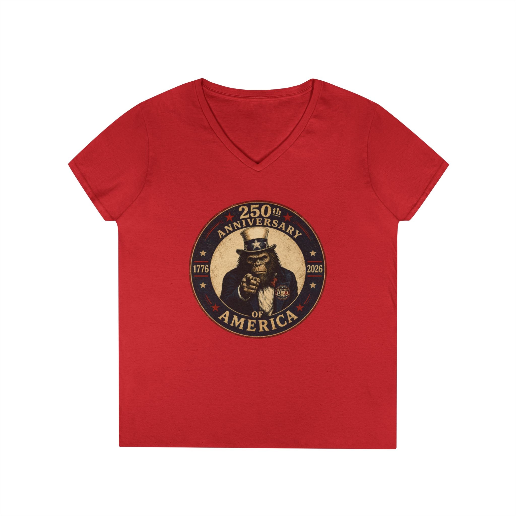 Limited Edition: Uncle Squatch 250th USA Anniversary Ladies' V-Neck T-Shirt