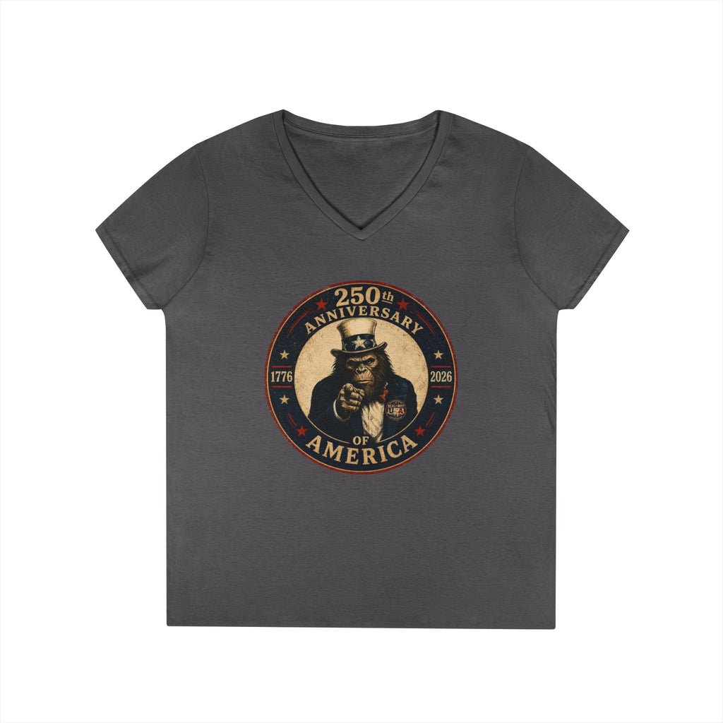 Limited Edition: Uncle Squatch 250th USA Anniversary Ladies' V-Neck T-Shirt