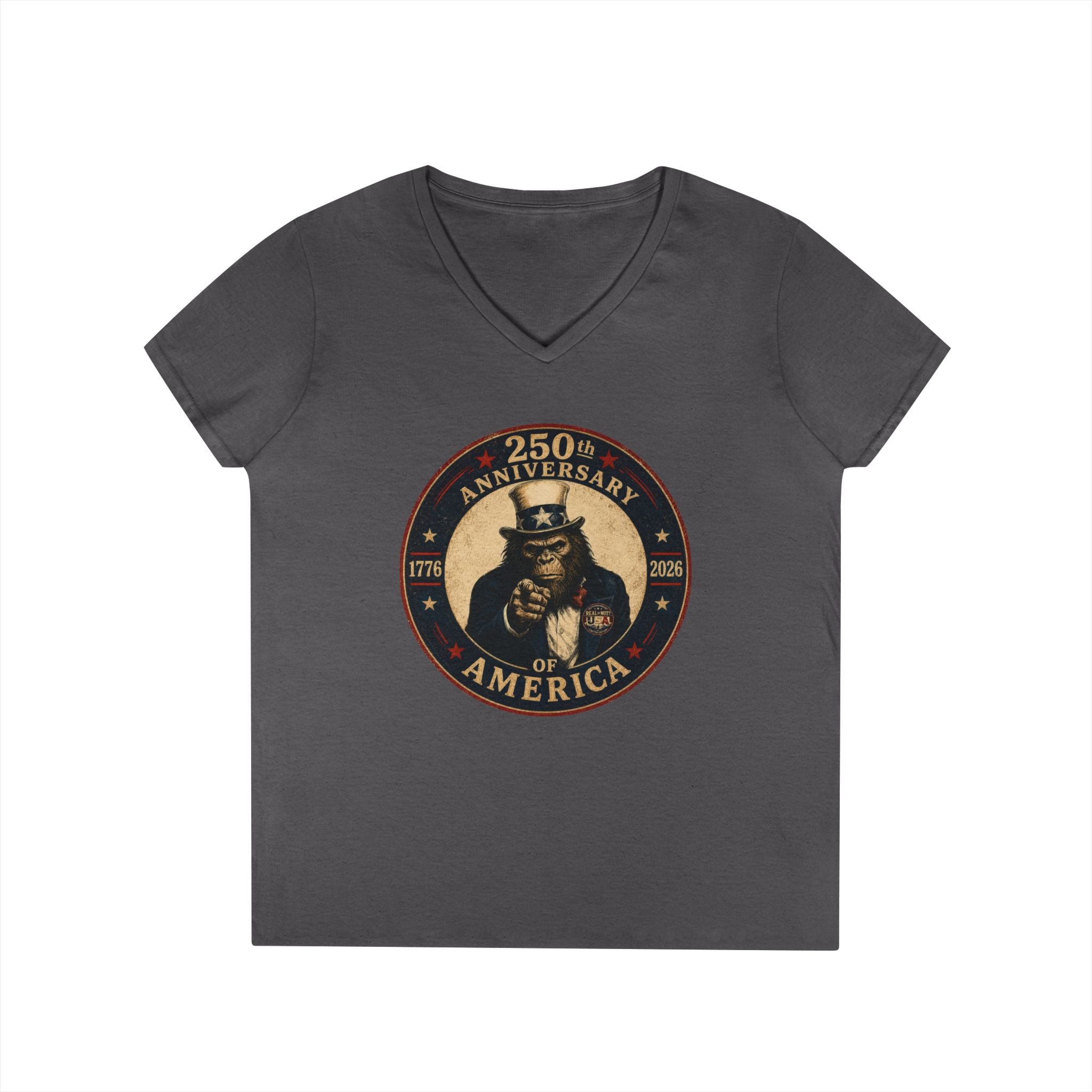 Limited Edition: Uncle Squatch 250th USA Anniversary Ladies' V-Neck T-Shirt