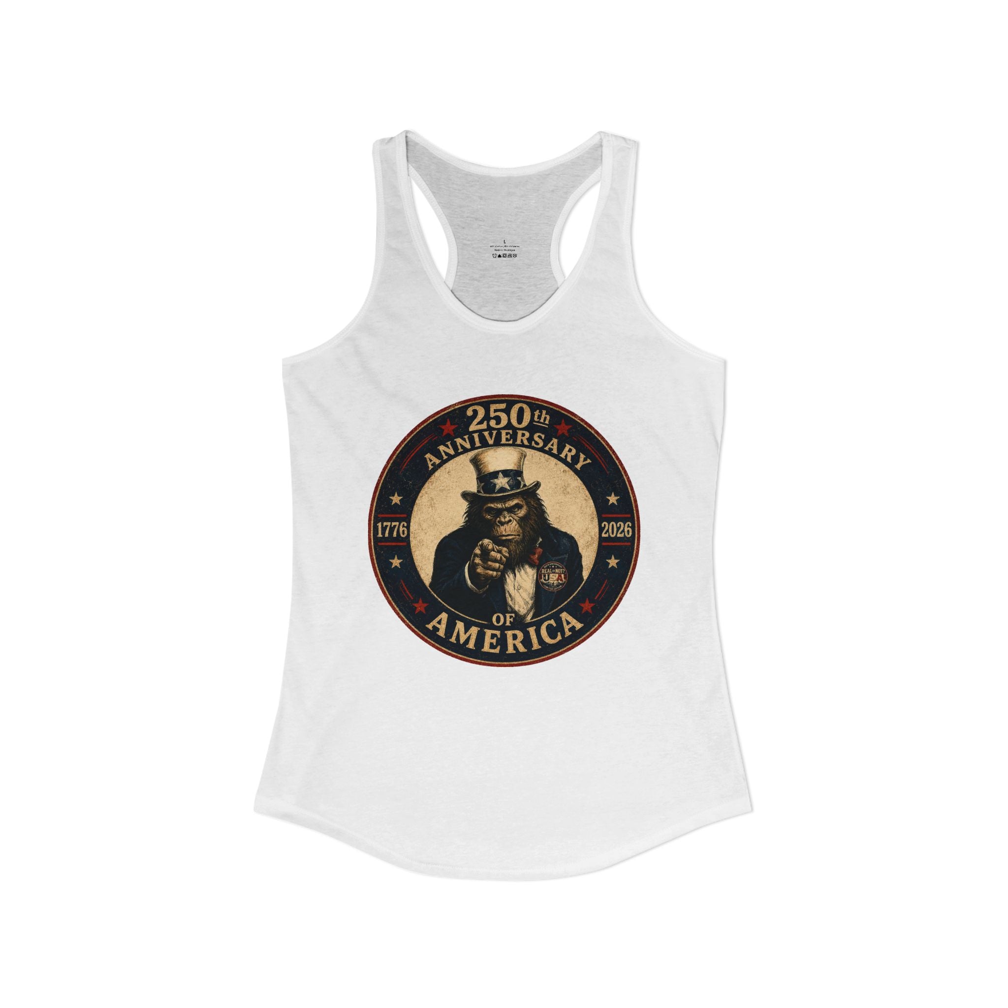 Limited Edition: Uncle Squatch 250th USA Anniversary Ladies' Racerback Tank Top