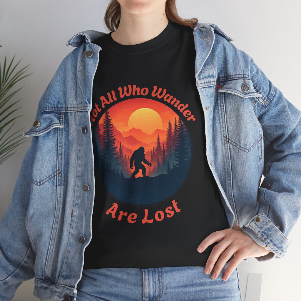 The Wanderer - Sunset Bigfoot Forest Graphic