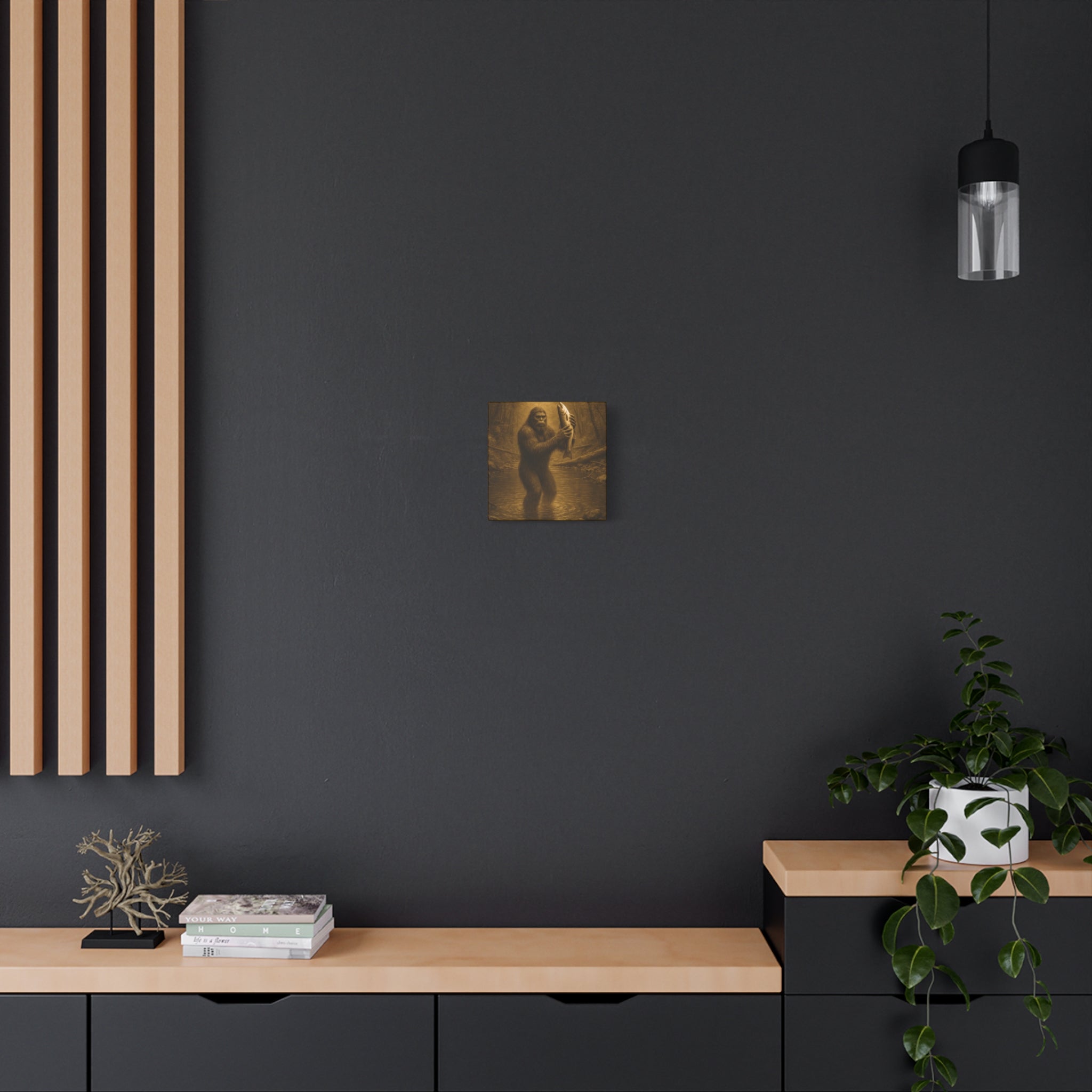 Fishin' with Squatch Matte Canvas Wall Art – Sasquatch