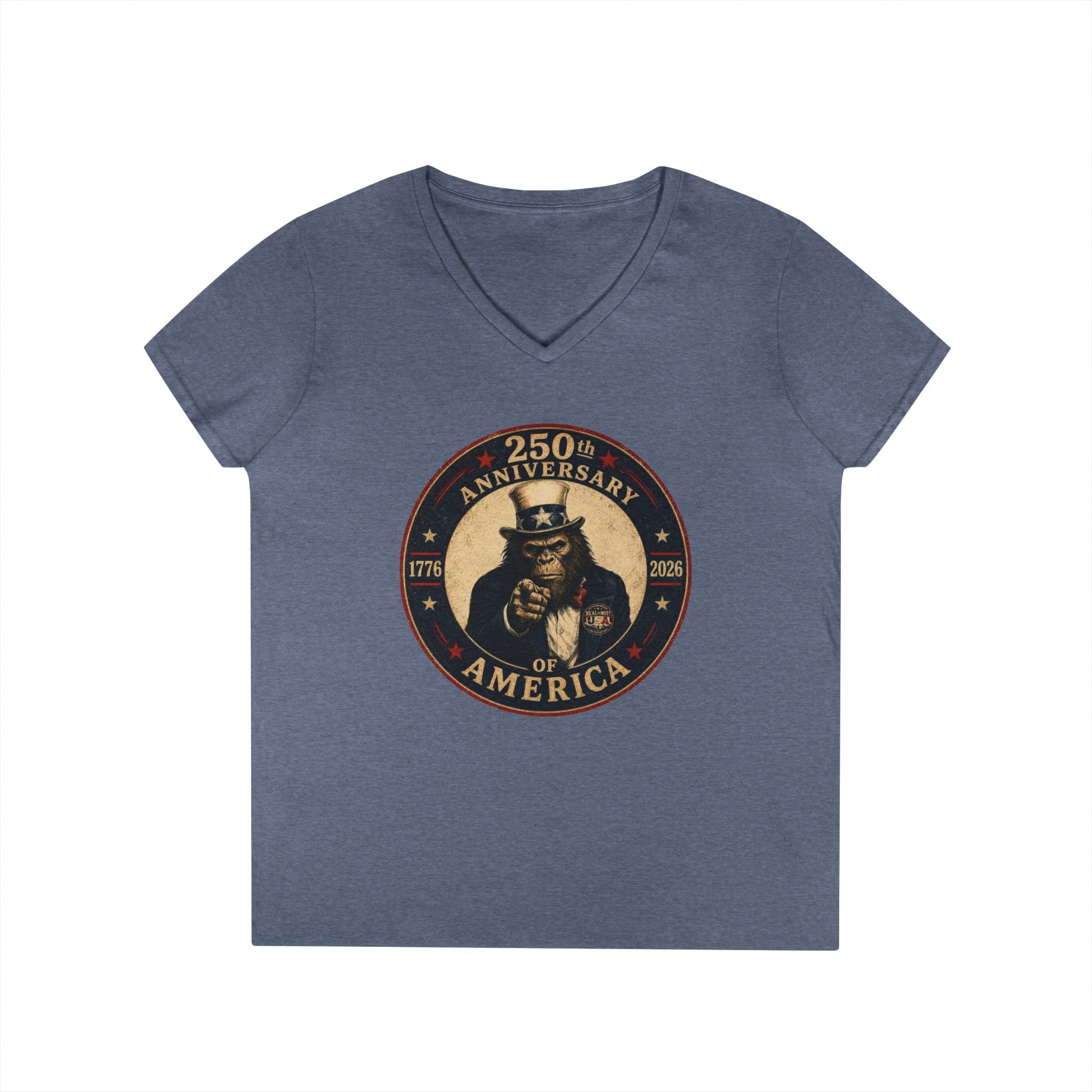 Limited Edition: Uncle Squatch 250th USA Anniversary Ladies' V-Neck T-Shirt