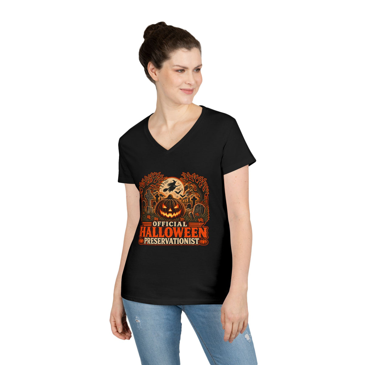 Halloween Preservationist v.1 Ladies V-Neck T-Shirt
