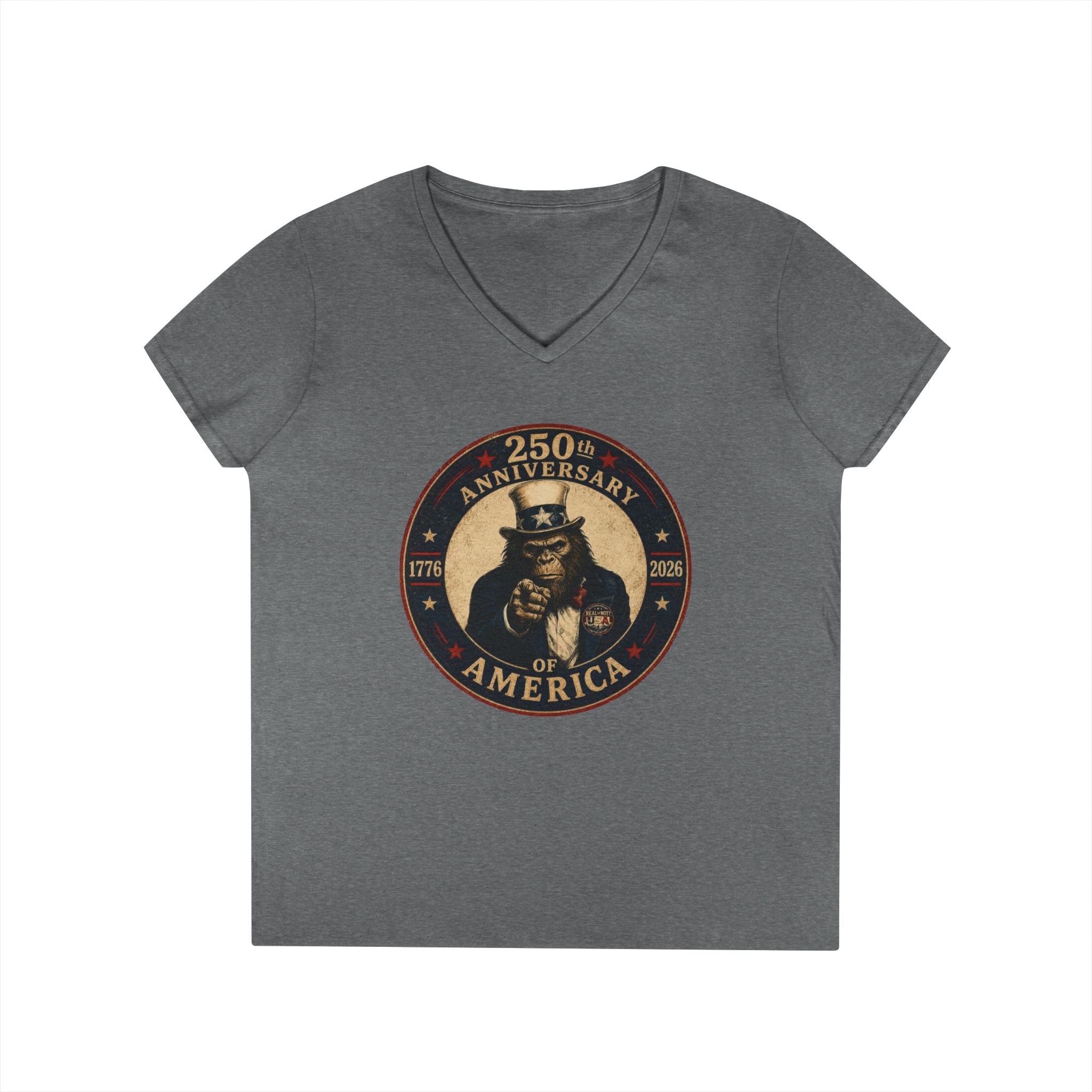 Limited Edition: Uncle Squatch 250th USA Anniversary Ladies' V-Neck T-Shirt