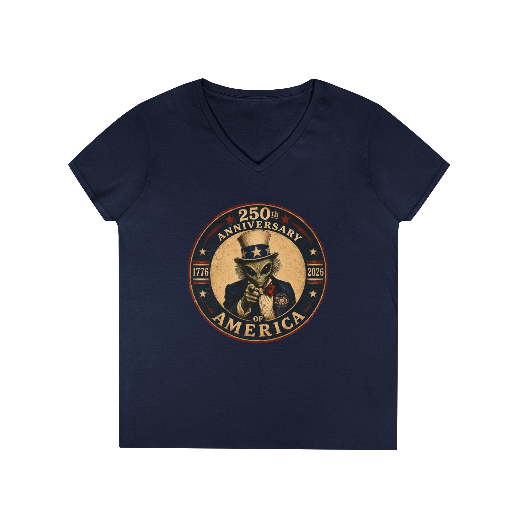 Limited Edition: Uncle Alien 250th USA Anniversary Ladies' V-Neck T-Shirt